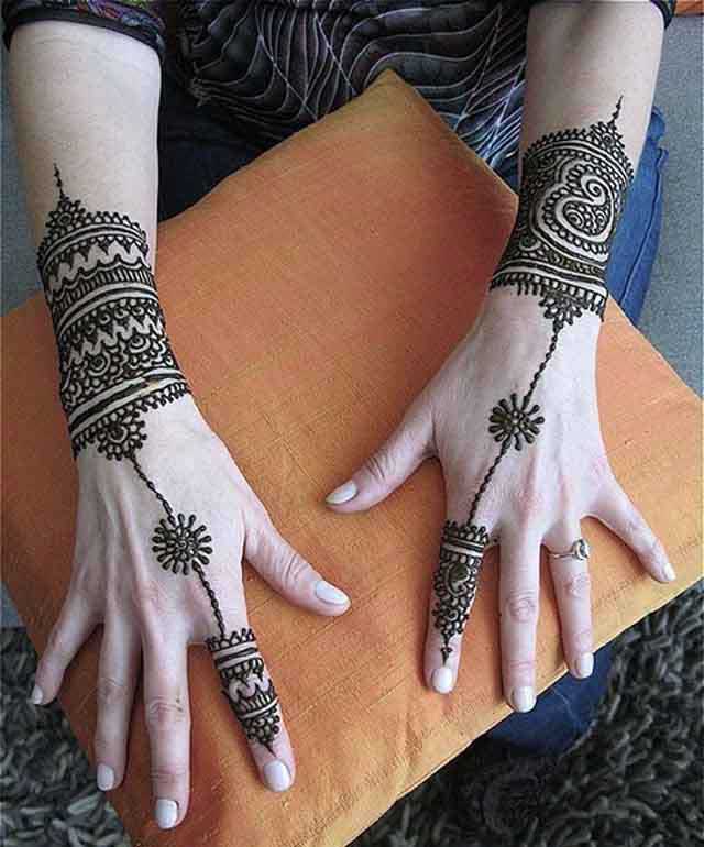 Beautiful Punjabi Mehandi Designs for Back of Hands